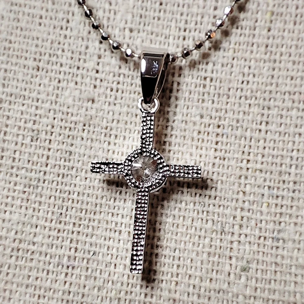 5 Holy Communion Cubic Zirconia Crosses Catholic Jewelry Petite Necklace NEW